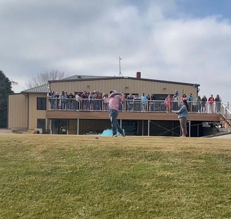 Gender reveal celebration at Southern Hills
